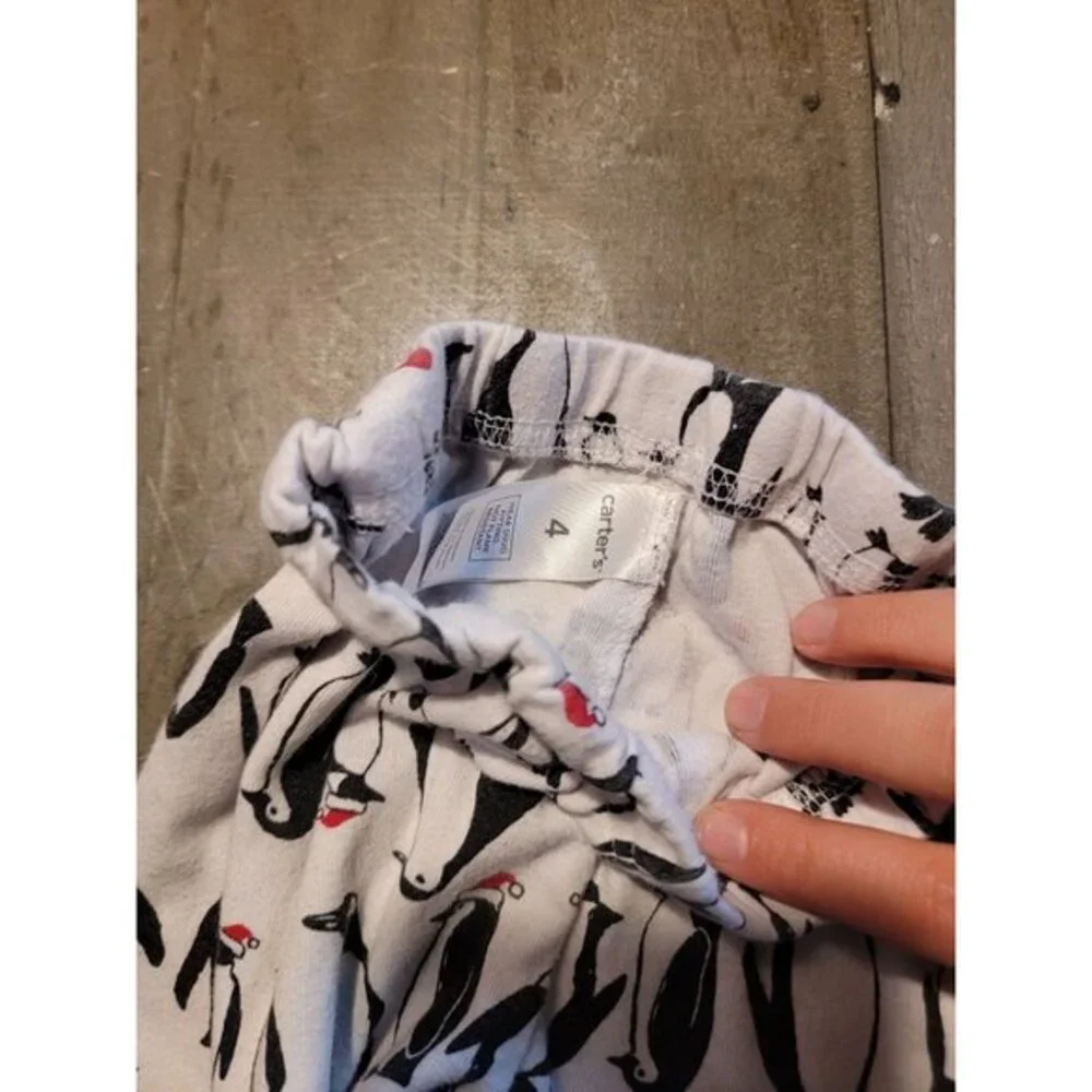 Carter's 4 youth penguin xmas‎ leggings pj pants